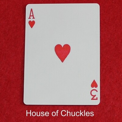 Ace of Hearts / 3 of Hearts - Mis-Indexed - Custom Printed Bicycle Gaff Playing Card
