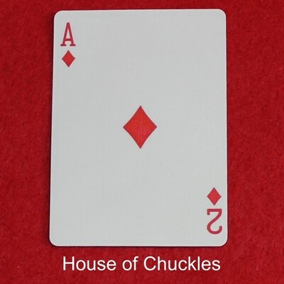 Ace of Diamonds / 2 of Diamonds - Mis-Indexed - Custom Printed Bicycle Gaff Playing Card