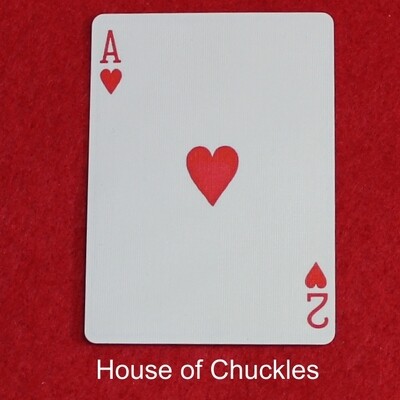 Ace of Hearts / 2 of Hearts - Mis-Indexed - Custom Printed Bicycle Gaff Playing Card