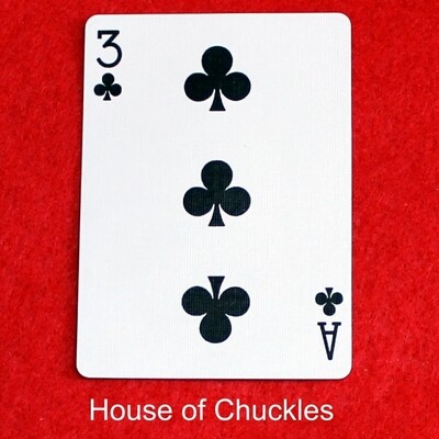 3 of Clubs / Ace of Clubs - Mis-Indexed - Custom Printed Bicycle Gaff Playing Card