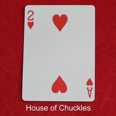2 of Hearts / Ace of Hearts - Mis-Indexed - Custom Printed Bicycle Gaff Playing Card