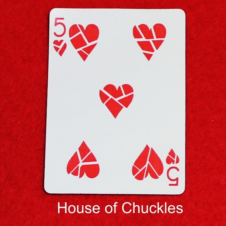 5 of Hearts - Broken - Custom Printed Bicycle Gaff Playing Card