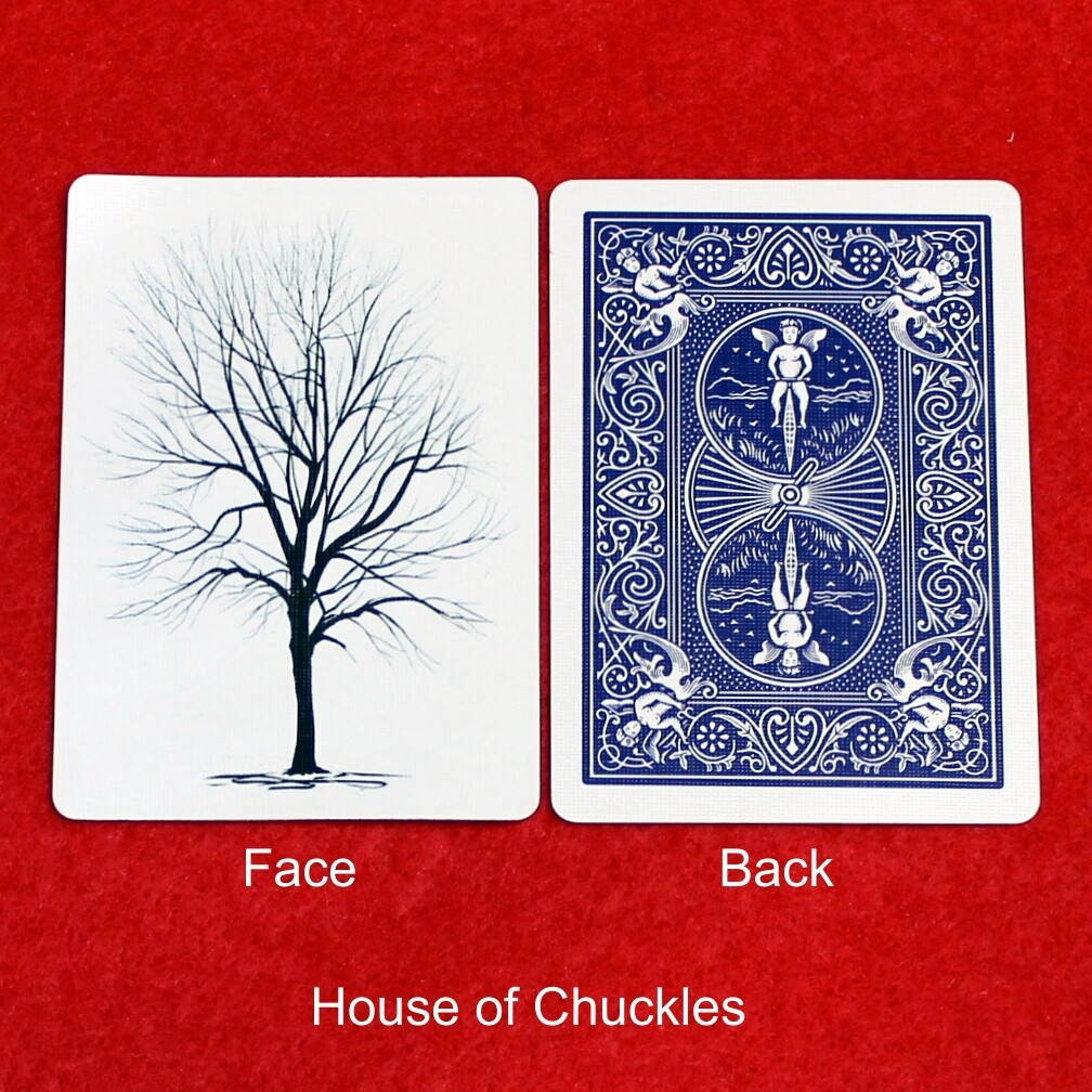 Tree #2 - Custom Printed Bicycle Gaff Playing Card, Back Option: Blue