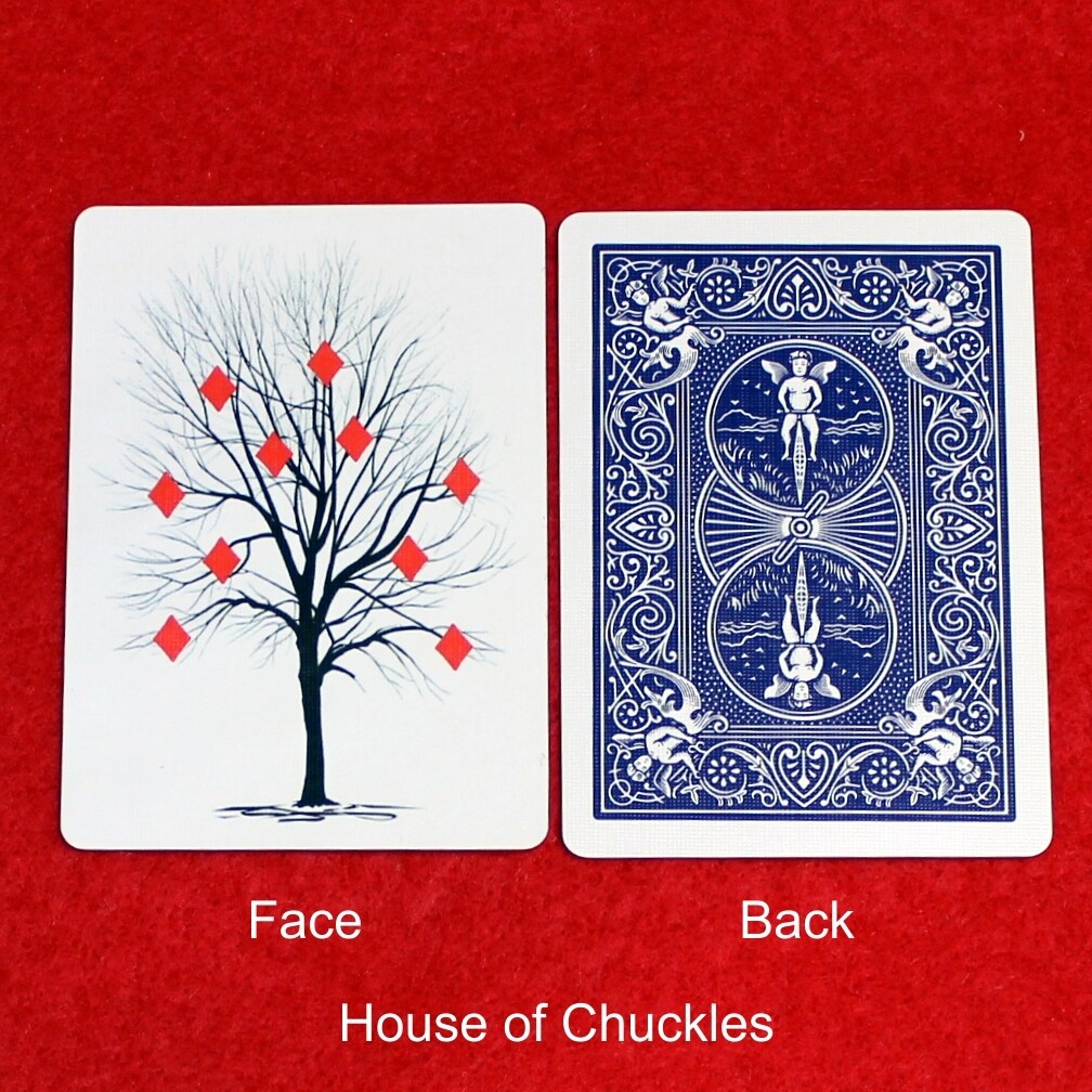 Tree of Diamonds - Custom Printed Bicycle Gaff Playing Card, Back Option: Blue