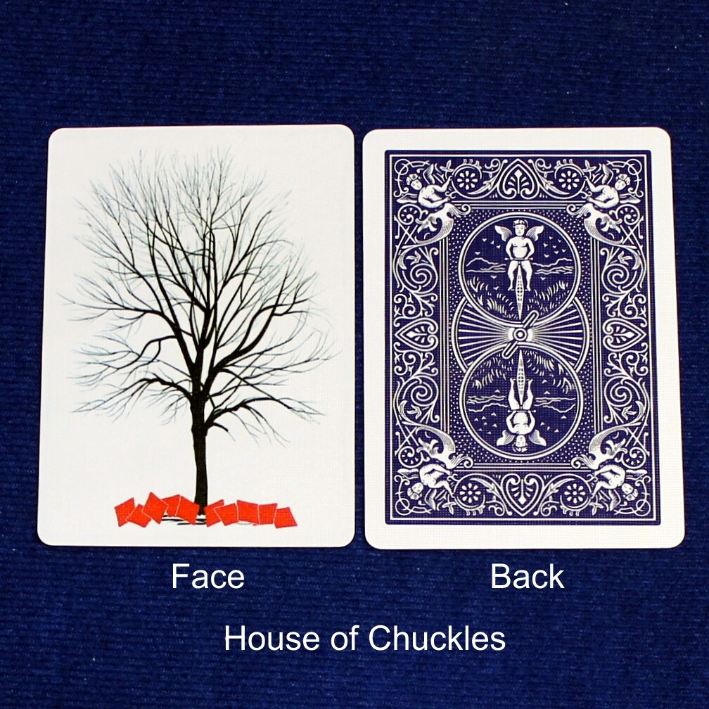 Tree of Fallen Diamonds - Custom Printed Bicycle Gaff Playing Card, Back Option: Blue