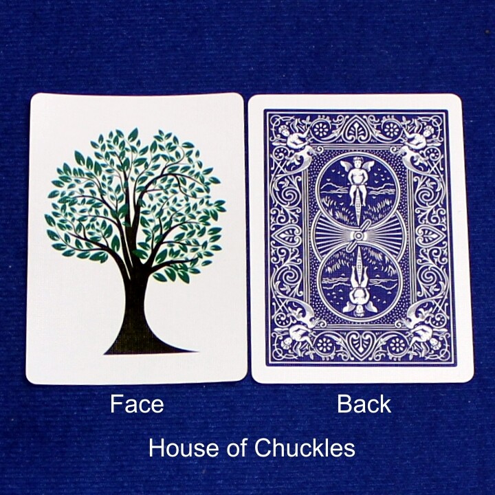 Tree #3 - Custom Printed Bicycle Gaff Playing Card, Back Option: Blue
