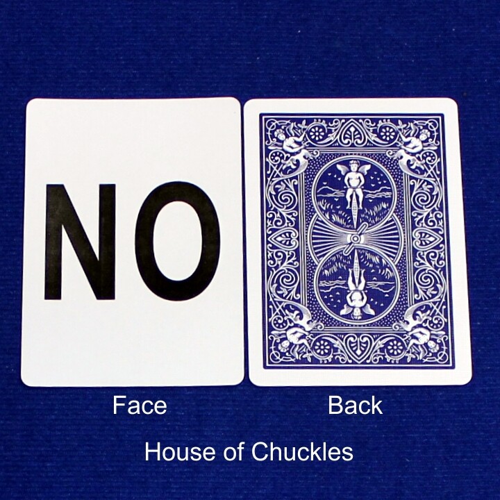 No - Custom Printed Bicycle Gaff Playing Card, Back Option: Blue