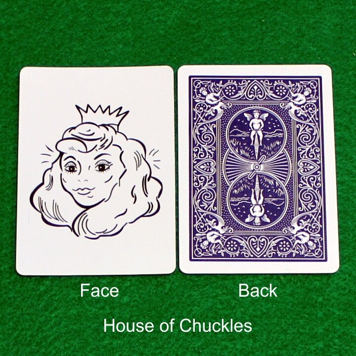 Princess / Old Hag - Custom Printed Bicycle Gaff Playing Card, Back Option: Blue