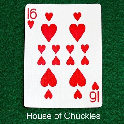 16 of Hearts - Bicycle, Custom Printed Gaff Playing Card