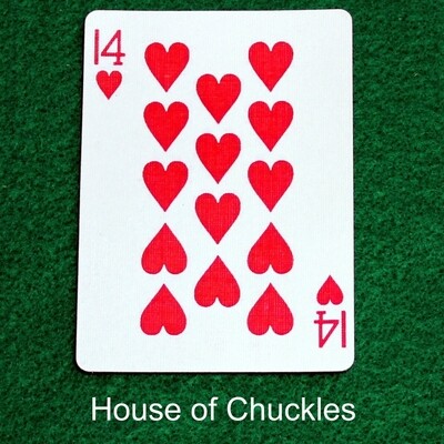 14 of Hearts - Custom Printed Bicycle Gaff Playing Card