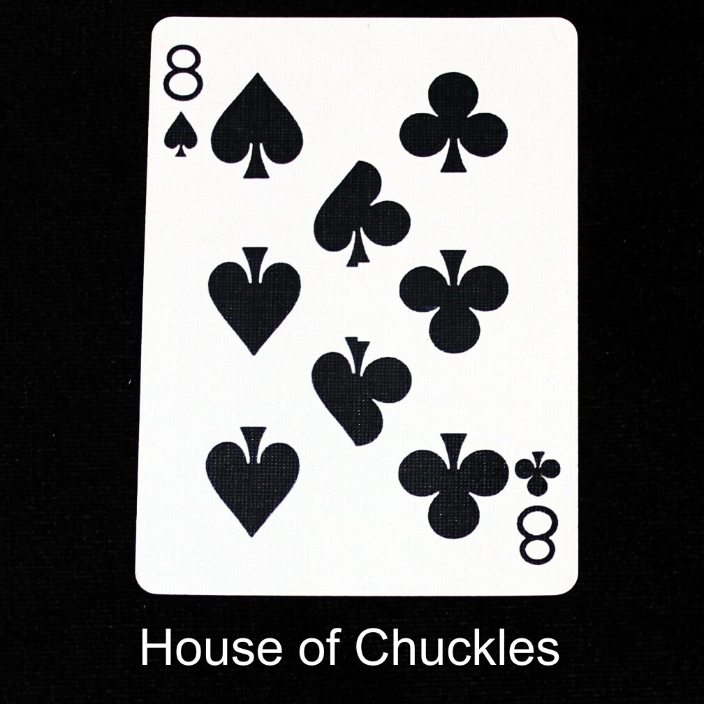8 of Spades / Clubs - Half n Half Vertical - Custom Printed Bicycle Gaff Playing Card