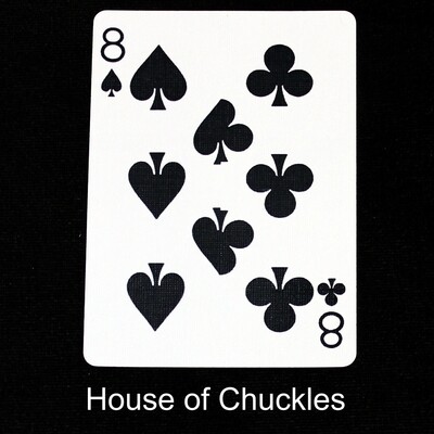 8 of Spades / Clubs - Half n Half Vertical - Custom Printed Bicycle Gaff Playing Card