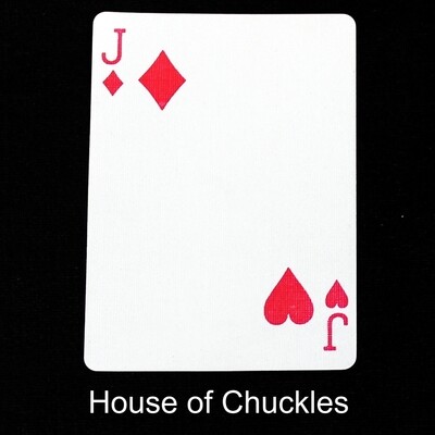 Jack of Diamonds / Hearts - Mis-Indexed - Custom Printed Bicycle Gaff Playing Card