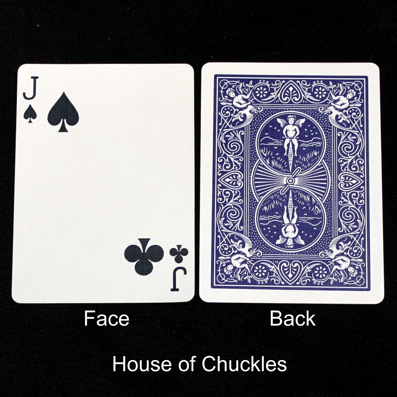 Jack of Spades / Clubs - Mis-Indexed - Custom Printed Bicycle Gaff Playing Card, Back Option: Blue