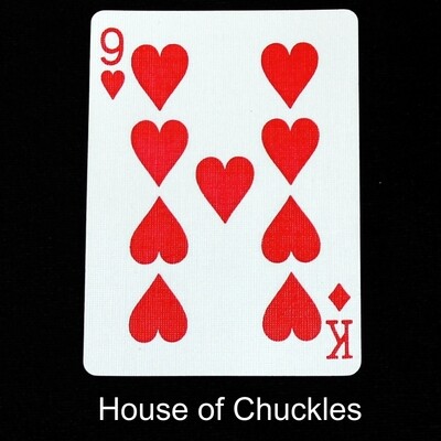 9 of Hearts / King - Mis-Indexed - Custom Printed Bicycle Gaff Playing Card