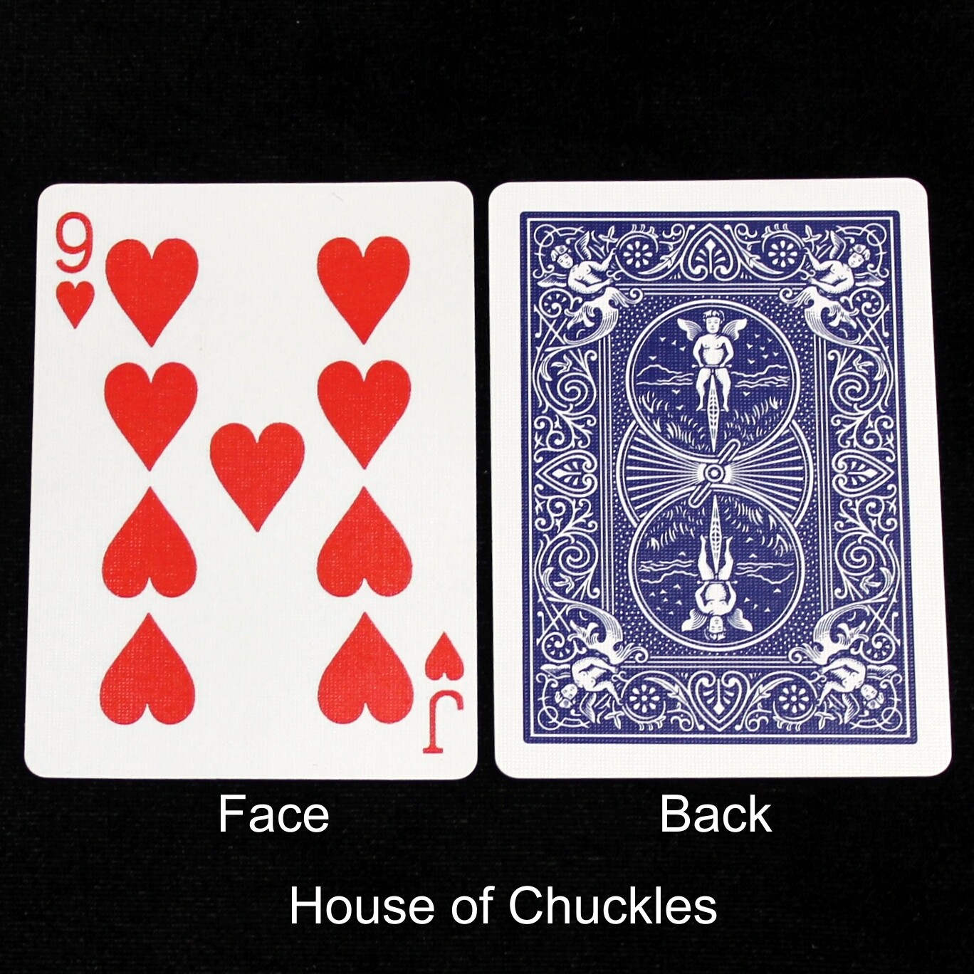 9 of Hearts / Jack - Mis-Indexed - Custom Printed Bicycle Gaff Playing Card, Back Option: Blue