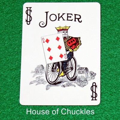 Color Joker Reveals Large 6 of Diamonds - Custom Printed Bicycle Gaff Playing Card