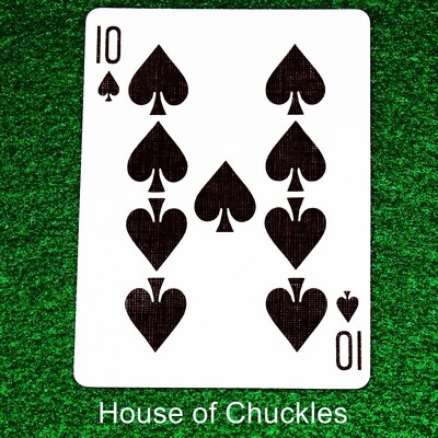 10 of Spades with 9 Pips - Mis-Matched - Custom Printed Bicycle Gaff Playing Card