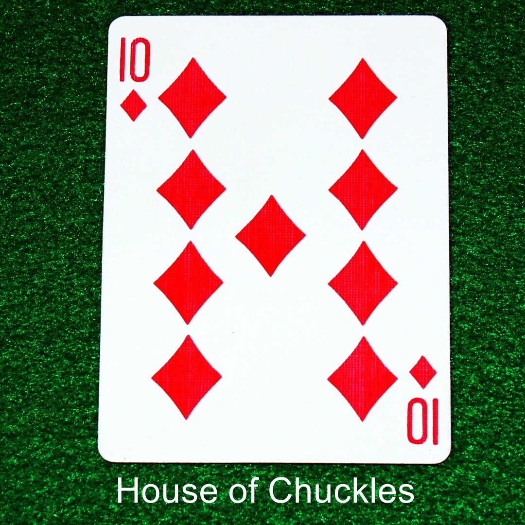 10 of Diamonds with 9 Pips - Mis-Matched - Custom Printed Bicycle Gaff Playing Card