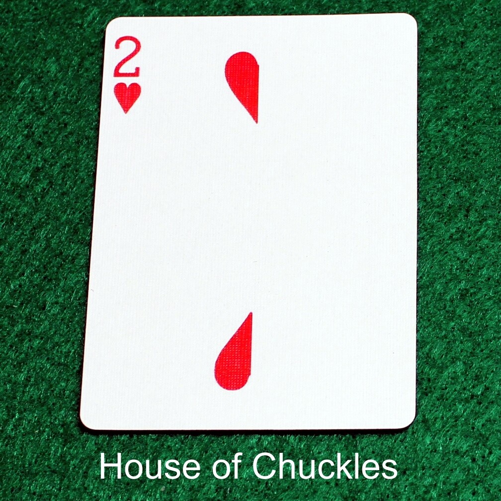 2 of Hearts | Blank - Half n Half Vertical - Bicycle, Custom Printed Gaff Playing Card