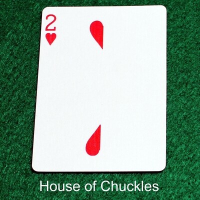 2 of Hearts | Blank - Half n Half Vertical - Bicycle, Custom Printed Gaff Playing Card