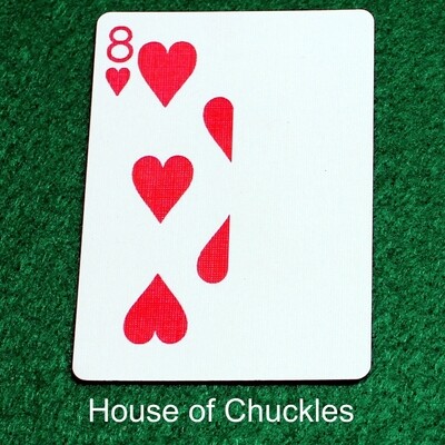 8 of Hearts | Blank - Half n Half Vertical - Bicycle, Custom Printed Gaff Playing Card