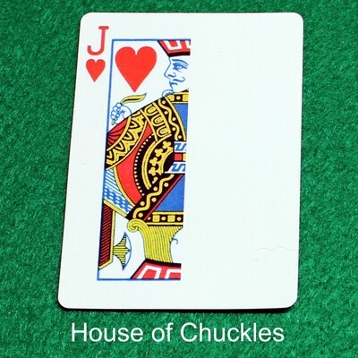 Jack of Hearts | Blank - Half n Half Vertical - Bicycle, Custom Printed Gaff Playing Card