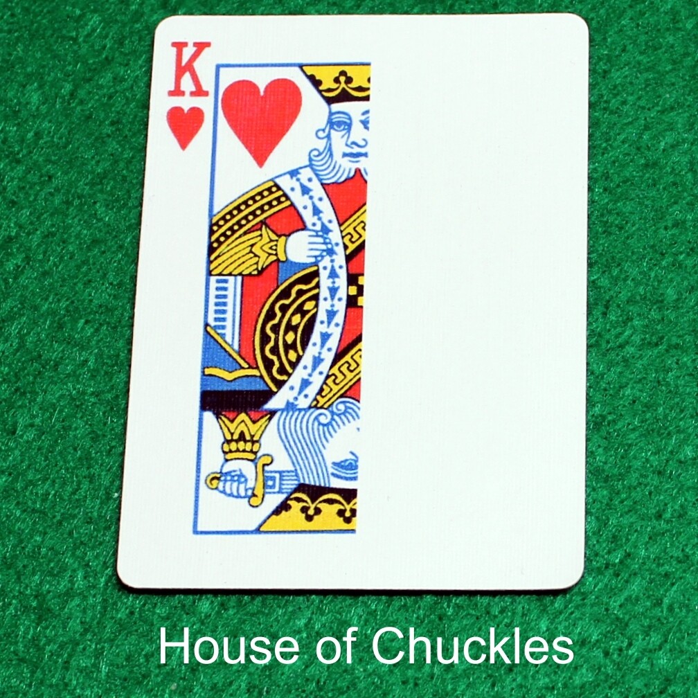 King of Hearts | Blank - Half n Half Vertical - Bicycle, Custom Printed Gaff Playing Card