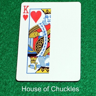King of Hearts | Blank - Half n Half Vertical - Bicycle, Custom Printed Gaff Playing Card
