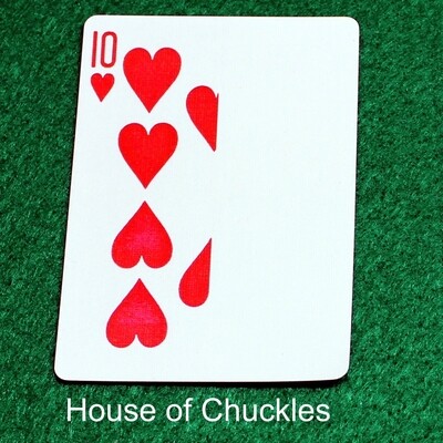 10 of Hearts | Blank - Half n Half Vertical - Bicycle, Custom Printed Gaff Playing Card