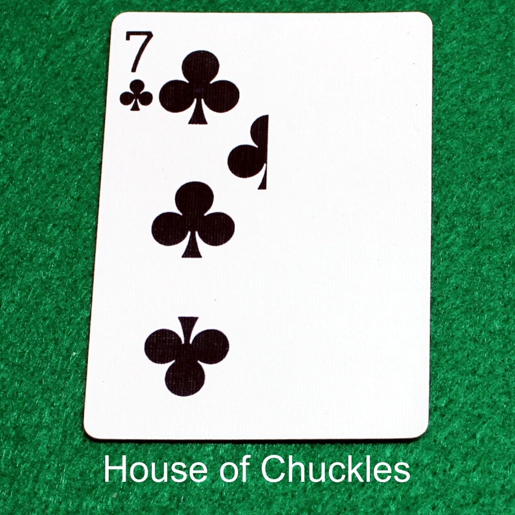 7 of Clubs | Blank - Half n Half Vertical - Bicycle, Custom Printed Gaff Playing Card