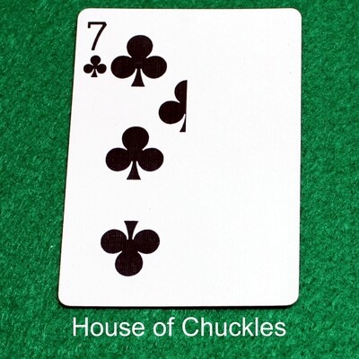 7 of Clubs | Blank - Half n Half Vertical - Bicycle, Custom Printed Gaff Playing Card