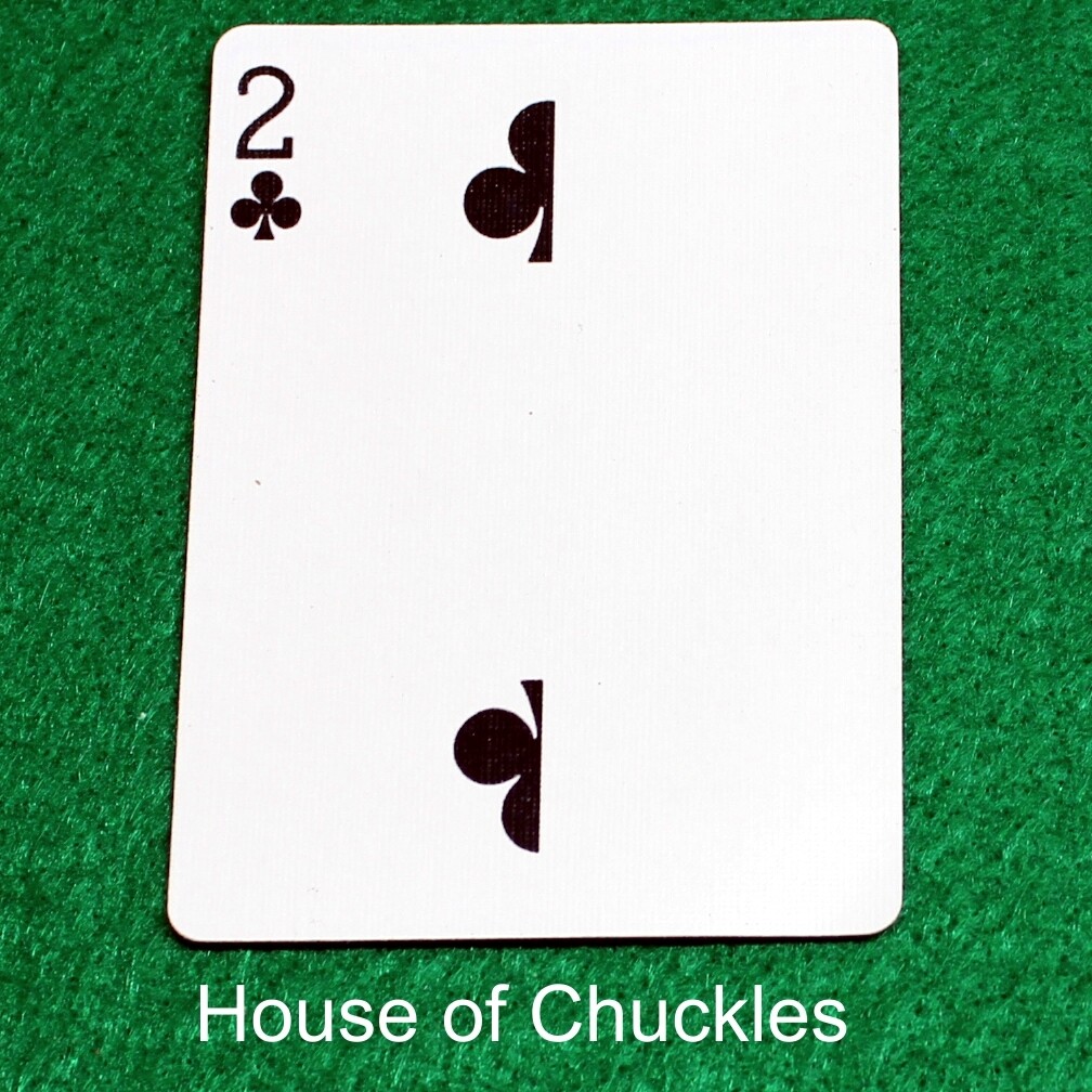 2 of Clubs | Blank - Half n Half Vertical - Bicycle, Custom Printed Gaff Playing Card