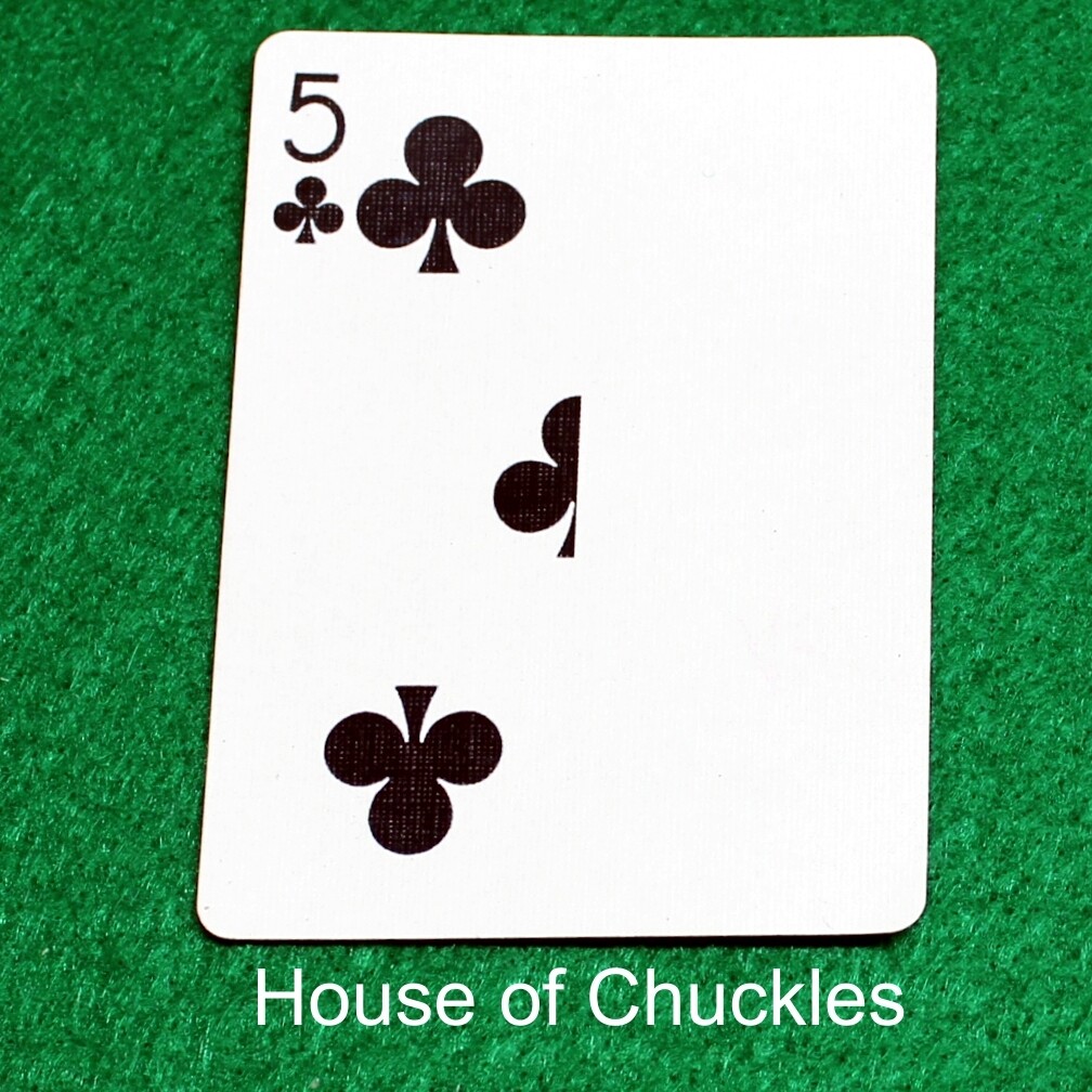 5 of Clubs | Blank - Half n Half Vertical - Bicycle, Custom Printed Gaff Playing Card
