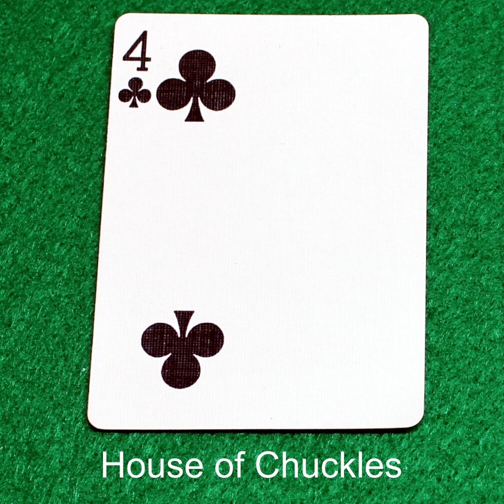 4 of Clubs | Blank - Half n Half Vertical - Bicycle, Custom Printed Gaff Playing Card