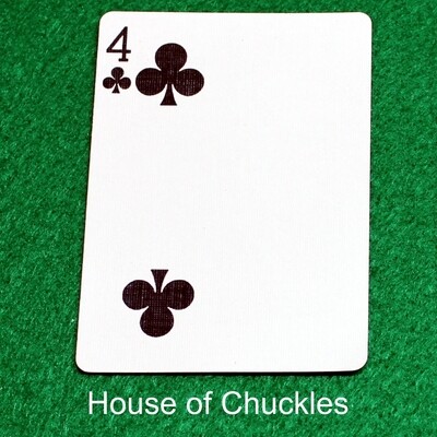 4 of Clubs | Blank - Half n Half Vertical - Bicycle, Custom Printed Gaff Playing Card