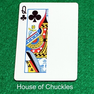 Queen of Clubs | Blank - Half n Half Vertical - Bicycle, Custom Printed Gaff Playing Card