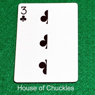 3 of Clubs | Blank - Half n Half Vertical - Bicycle, Custom Printed Gaff Playing Card
