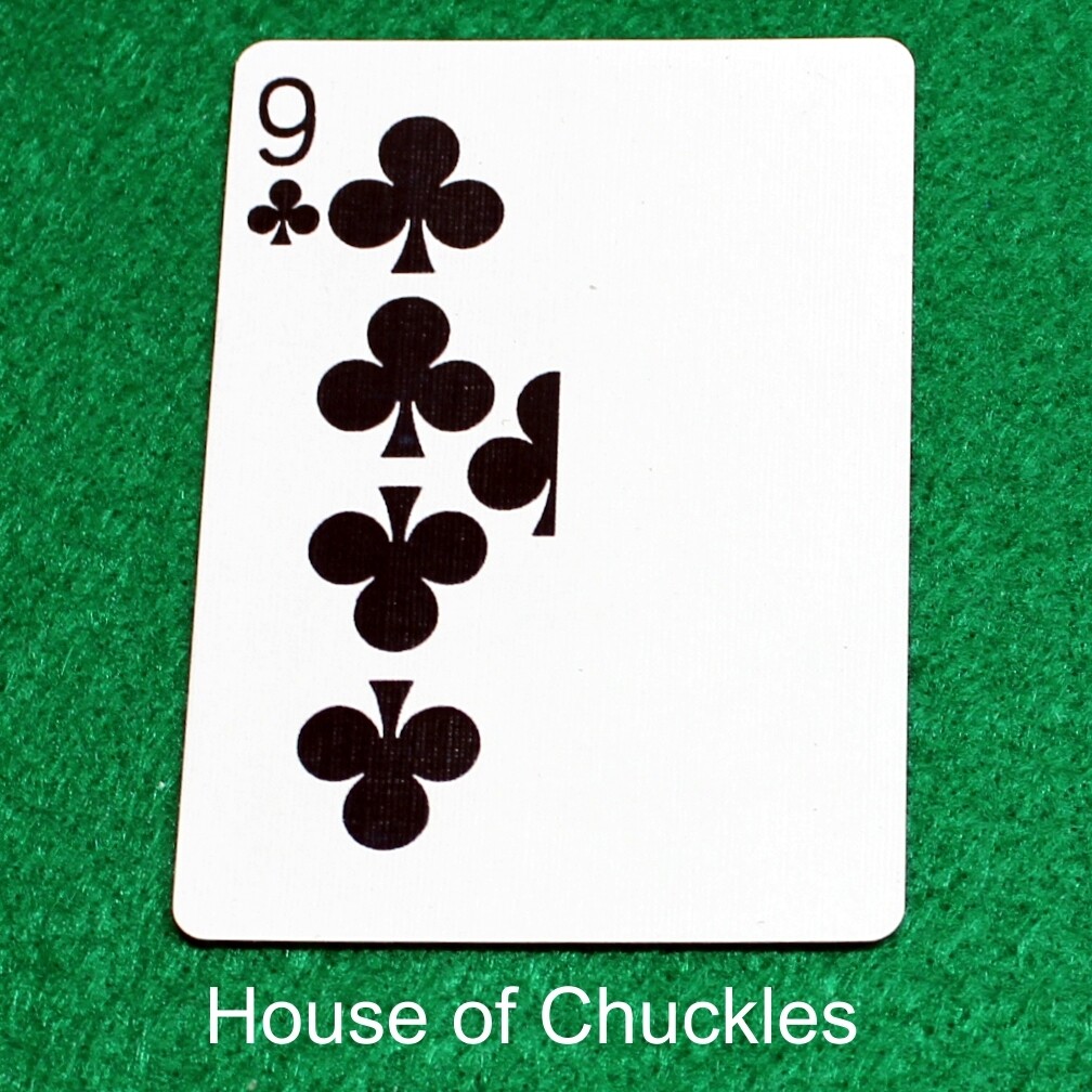 9 of Clubs | Blank - Half n Half Vertical - Bicycle, Custom Printed Gaff Playing Card