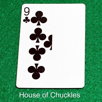 9 of Clubs | Blank - Half n Half Vertical - Bicycle, Custom Printed Gaff Playing Card
