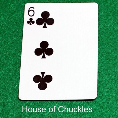 6 of Clubs | Blank - Half n Half Vertical - Bicycle, Custom Printed Gaff Playing Card