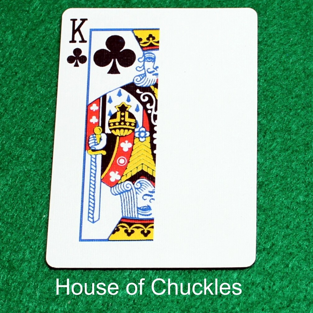 King of Clubs | Blank - Half n Half Vertical - Bicycle, Custom Printed Gaff Playing Card