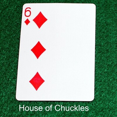 6 of Diamonds | Blank - Half n Half Vertical - Bicycle, Custom Printed Gaff Playing Card