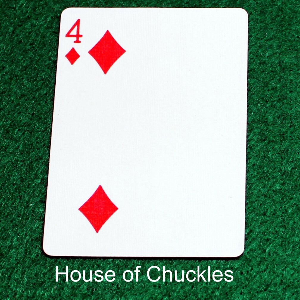 4 of Diamonds | Blank - Half n Half Vertical - Bicycle, Custom Printed Gaff Playing Card