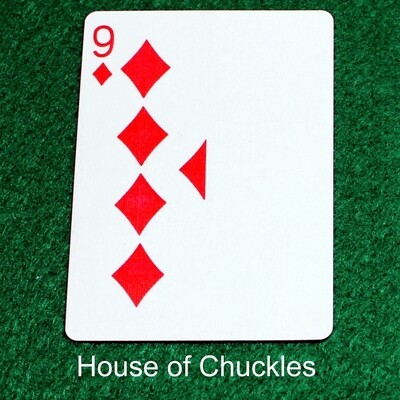 9 of Diamonds | Blank - Half n Half Vertical - Bicycle, Custom Printed Gaff Playing Card