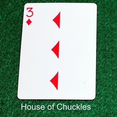 3 of Diamonds | Blank - Half n Half Vertical - Bicycle, Custom Printed Gaff Playing Card