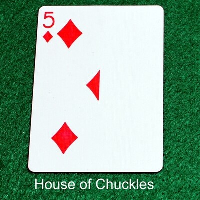 5 of Diamonds | Blank - Half n Half Vertical - Bicycle, Custom Printed Gaff Playing Card