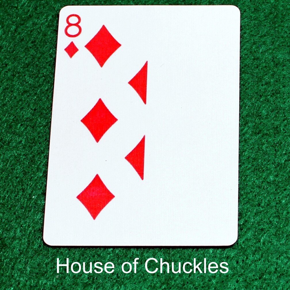 8 of Diamonds | Blank - Half n Half Vertical - Bicycle, Custom Printed Gaff Playing Card