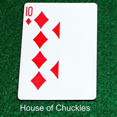 10 of Diamonds | Blank - Half n Half Vertical - Bicycle, Custom Printed Gaff Playing Card
