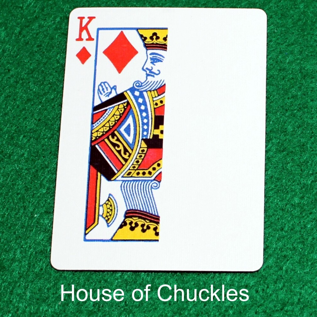 King of Diamonds | Blank - Half n Half Vertical - Bicycle, Custom Printed Gaff Playing Card